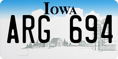 IA license plate ARG694