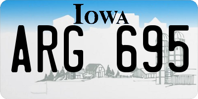 IA license plate ARG695