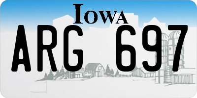 IA license plate ARG697