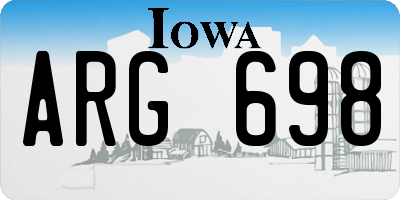 IA license plate ARG698