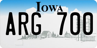 IA license plate ARG700