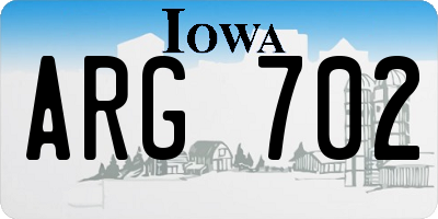 IA license plate ARG702
