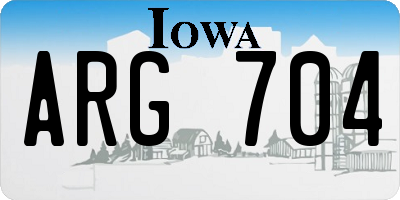 IA license plate ARG704