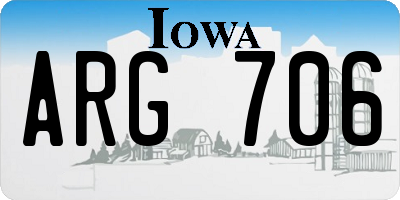 IA license plate ARG706