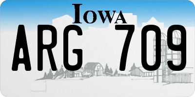 IA license plate ARG709