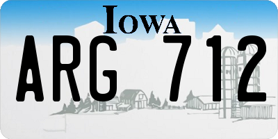 IA license plate ARG712