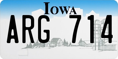 IA license plate ARG714