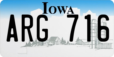 IA license plate ARG716