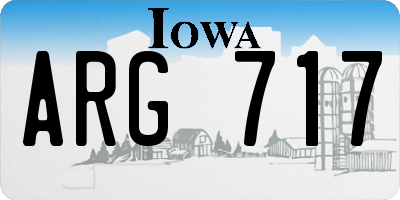 IA license plate ARG717