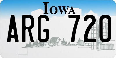 IA license plate ARG720