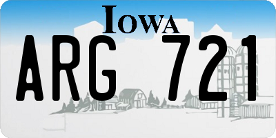 IA license plate ARG721