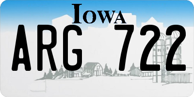 IA license plate ARG722