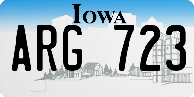 IA license plate ARG723