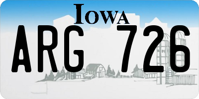 IA license plate ARG726