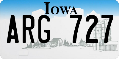 IA license plate ARG727