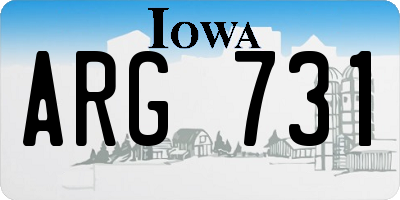 IA license plate ARG731