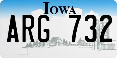 IA license plate ARG732