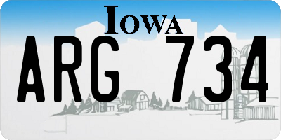 IA license plate ARG734