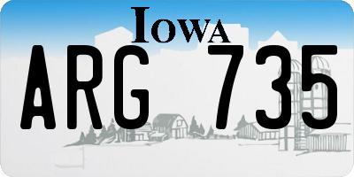 IA license plate ARG735