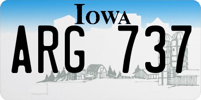 IA license plate ARG737