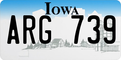 IA license plate ARG739