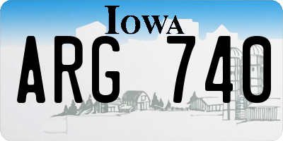IA license plate ARG740
