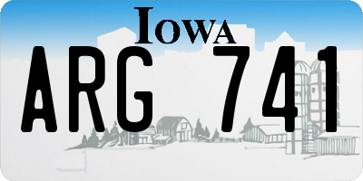 IA license plate ARG741