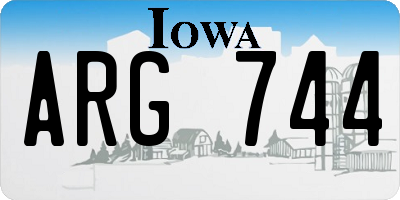 IA license plate ARG744