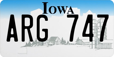 IA license plate ARG747