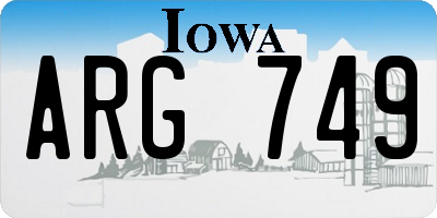 IA license plate ARG749
