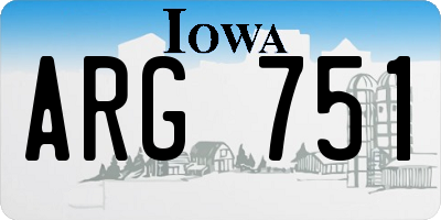IA license plate ARG751