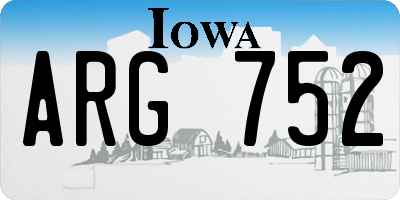 IA license plate ARG752
