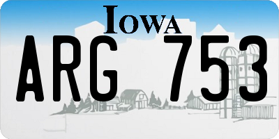 IA license plate ARG753