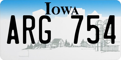 IA license plate ARG754
