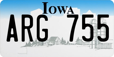 IA license plate ARG755