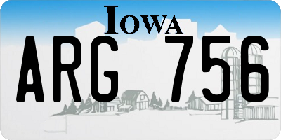 IA license plate ARG756