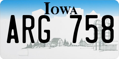 IA license plate ARG758