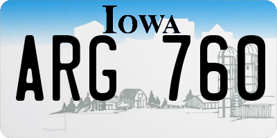 IA license plate ARG760