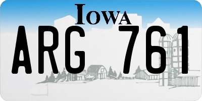 IA license plate ARG761