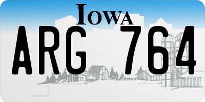 IA license plate ARG764