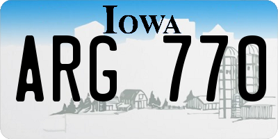 IA license plate ARG770