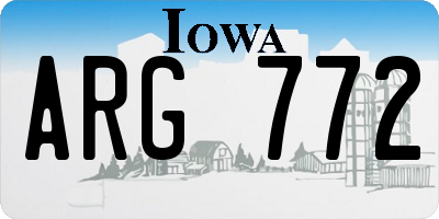 IA license plate ARG772