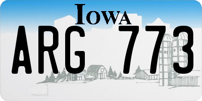 IA license plate ARG773