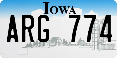 IA license plate ARG774