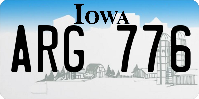 IA license plate ARG776