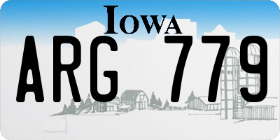 IA license plate ARG779