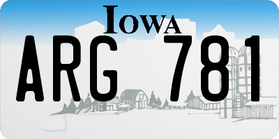 IA license plate ARG781