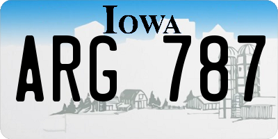 IA license plate ARG787