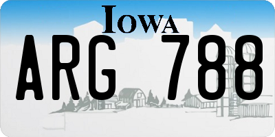 IA license plate ARG788