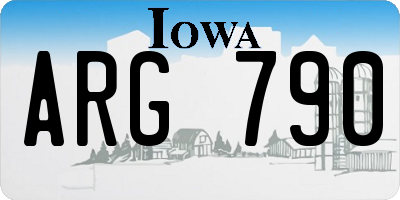 IA license plate ARG790